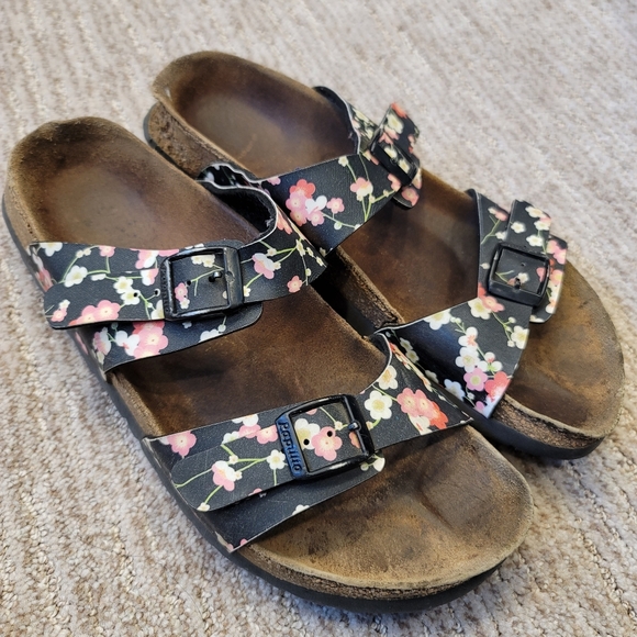 Birkenstock Shoes - Papillo by Birkenstock Sydney Black Floral Sandal